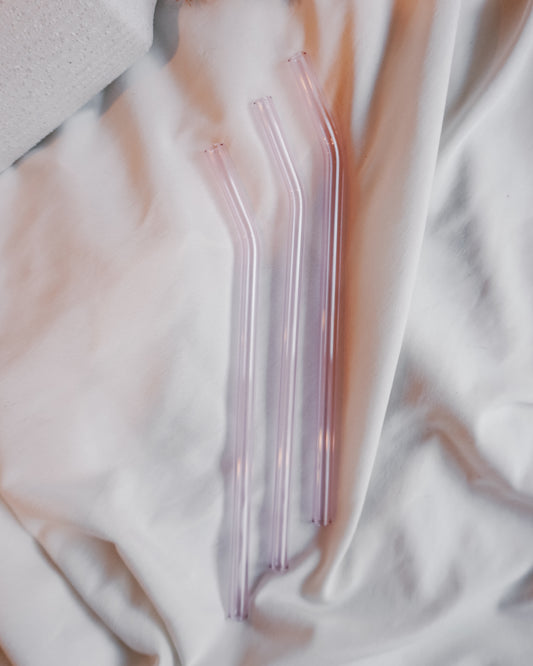 Light Pink Glass Straws