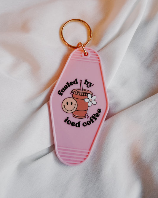 'Fueled By Iced Coffee' Keychain