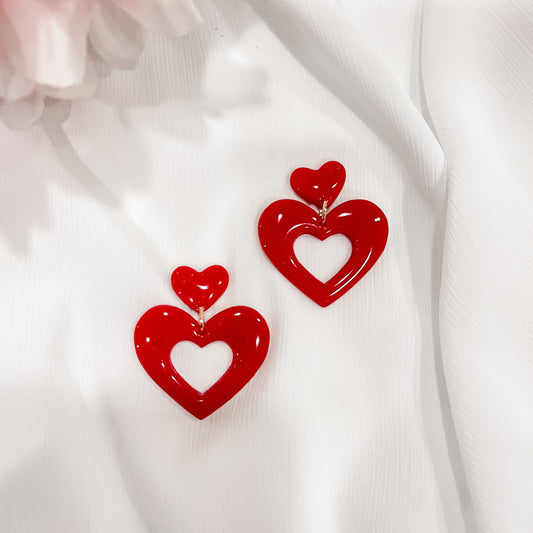 Red Heart Valentine Earrings